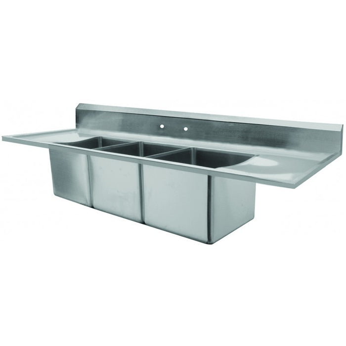 GSW Marine Edge Drop-In Wall Mount Three Compartment Sink