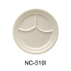 Yanco NC-510I Compartment Collection 3-Compartment Plate, Melamine, Pack of 24 (2 Dz)
