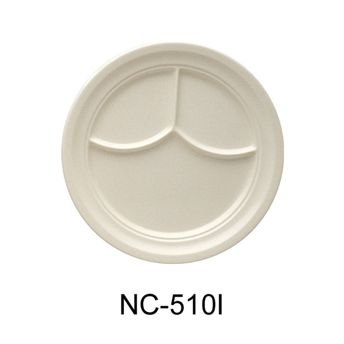 Yanco NC-510I Compartment Collection 3-Compartment Plate, Melamine, Pack of 24 (2 Dz)