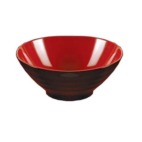Yanco CR-586 Black and Red Two-Tone Noodle Bowl, Shape: Round, Color: Black and Red, Material: Melamine, Pack of 24