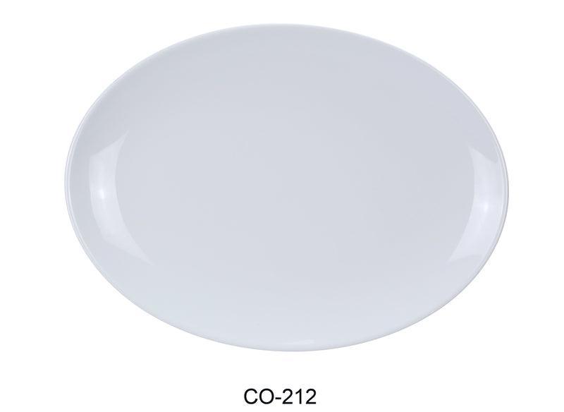 Yanco CO-212 Coupe Pattern Oval Platter, Shape: Oval, Color: White, Material: Melamine, Pack of 12