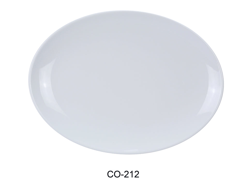 Yanco CO-212 Coupe Pattern Oval Platter, Shape: Oval, Color: White, Material: Melamine, Pack of 12
