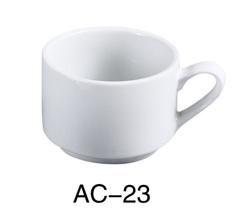 Yanco AC-23 ABCO Stackable Coffee/Tea Cup, , Color: White, Material: China, Pack of 36