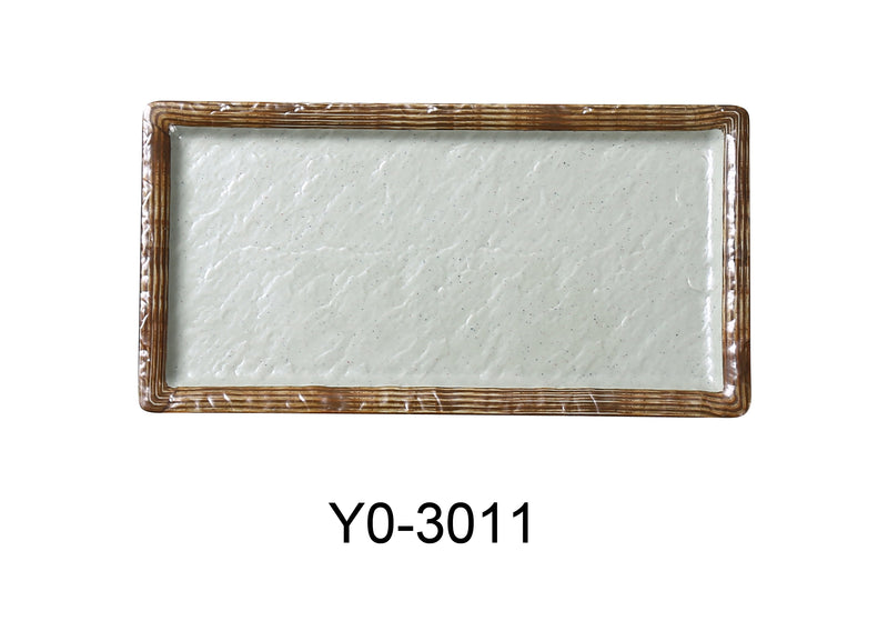 Yanco YO-3011 Yoto 11" X 5 1/2" X 3/4" Deep Rectangular Sushi Plate, Melamine, Pack of 24 (2 Dz)