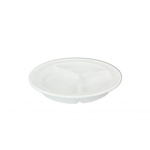 Thunder Group Melamine Western 8 3/4" DEEP COMPARTMENT PLATE, WHITE,1 doz