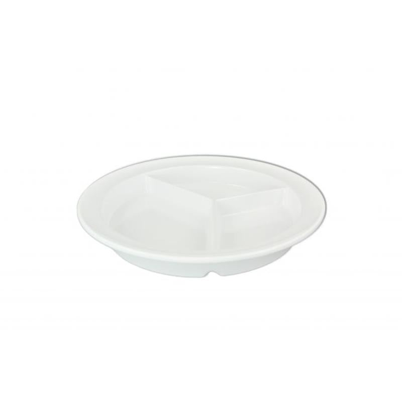 Thunder Group Melamine Western 8 3/4" DEEP COMPARTMENT PLATE, WHITE,1 doz