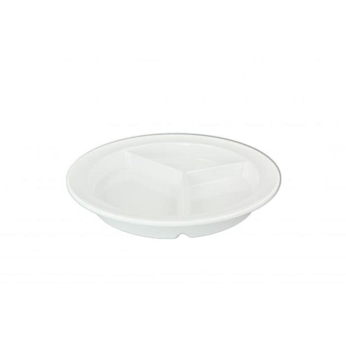 Thunder Group Melamine Western 8 3/4" DEEP COMPARTMENT PLATE, WHITE,1 doz