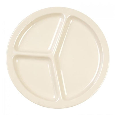 Thunder Group Melamine Western10", 3 COMPARTMENT PLATE, TAN,1 doz