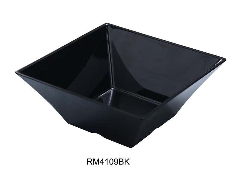 Yanco RM-4109BK Rome 10" Square Bowl, Melamine, Pack of 12 (1 Dz)