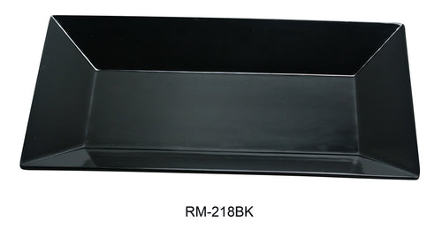 Yanco Rome RM-218BK Rectangular Plate, Melamine, Pack of 12 (1 Dz)