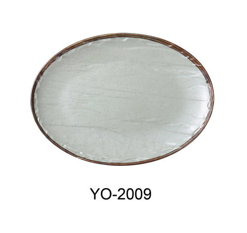 Yanco YO-2009 Yoto 9" X6 3/4"X 3/4" Oval Plate, Melamine, Pack of 24 (2 Dz)