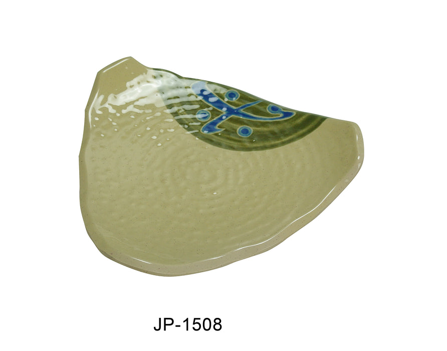 Yanco JP-1508 Japanese 8" Triangle Sushi Plate, Shape: Rectangular, Color: Sand, Material: Melamine, Pack of 24