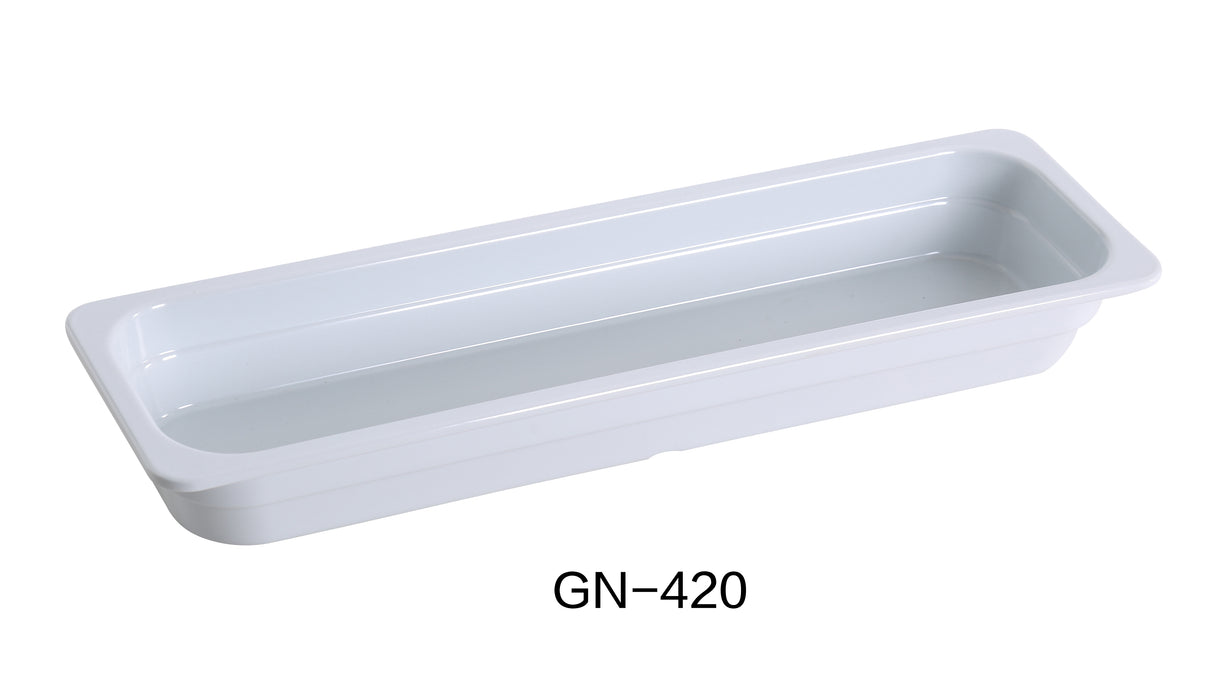 Yanco GN-420 GN PAN 20.75" X 6.375" X 2.5" PAN, Shape: Rectangular, Color: White, Material: Melamine, Pack of 3