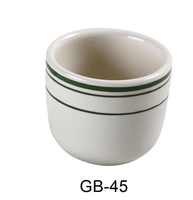 Yanco GB-45 Green Band Chinese Tea Cup, , Color: White and Green, Material: China, Pack of 36