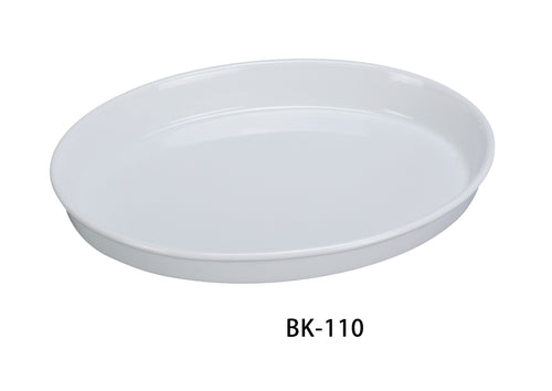 Yanco BK-110 Accessories 9" X 13" X 2" OVAL DEEP PLATE, Shape: Oval, Color: White, Material: China, Pack of 12