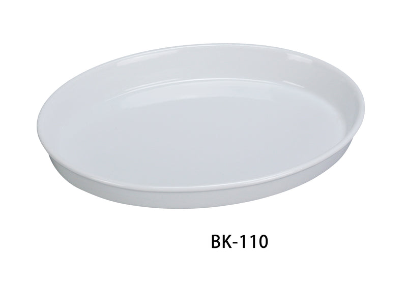 Yanco BK-110 Accessories 9" X 13" X 2" OVAL DEEP PLATE, Shape: Oval, Color: White, Material: China, Pack of 12