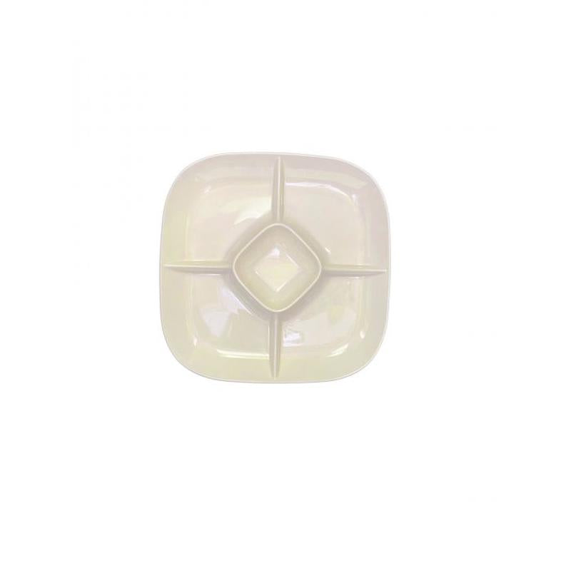 Thunder Group Melamine Western15" X 15" CHIP AND DIP PLATTER, 1 3/4" DEEP, PASSION PEARL, Pack of 6