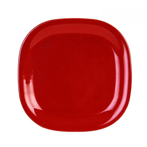 Thunder Group Melamine Western 11" X 11" ROUND SQUARE PLATE, PASSION RED, Pack of 12