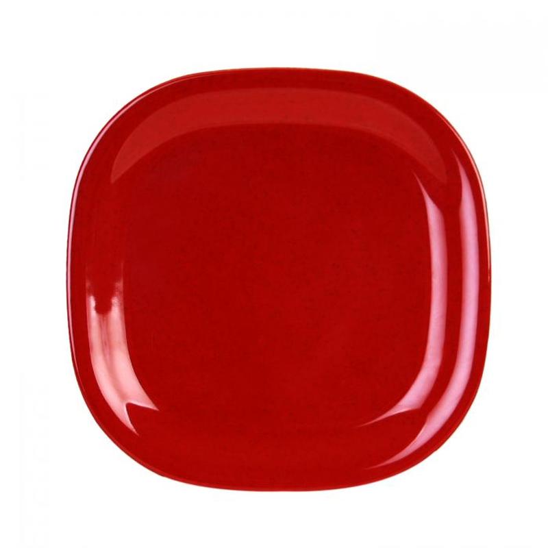 Thunder Group Melamine Western 11" X 11" ROUND SQUARE PLATE, PASSION RED, Pack of 12