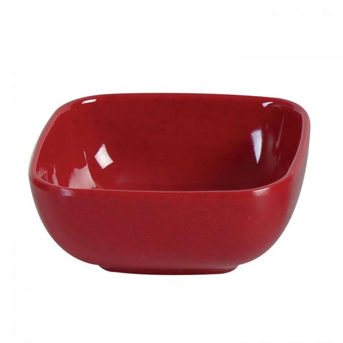 Thunder Group Melamine Western 5 OZ, 3 1/2" X 3 1/2" ROUND SQUARE BOWL, 1 1/2" DEEP, PASSION RED, Pack of 12