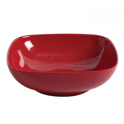 Thunder Group Melamine Western 128 OZ, 11" X 11" ROUND SQUARE BOWL, 3 1/2" DEEP, PASSION RED, Pack of 6