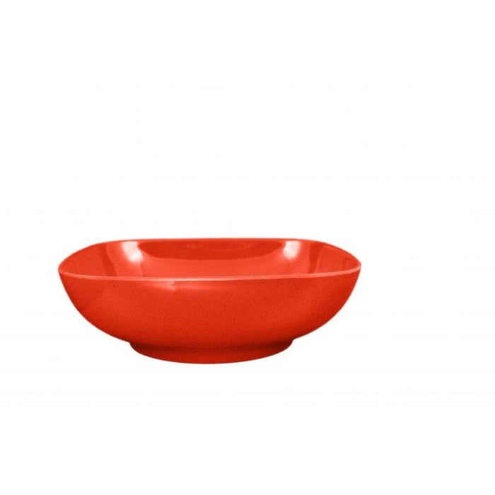 Thunder Group Melamine Western 128 OZ, 11" X 11" ROUND SQUARE BOWL, 3 1/2" DEEP, PASSION RED, Pack of 6