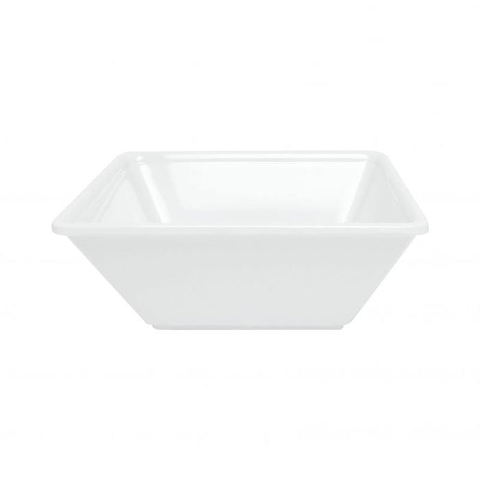 Thunder Group Melamine Western 8 OZ, 4"X4" SQUARE BOWL, 2" DEEP, PASSION WHITE, Pack of 12