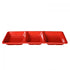 Thunder Group Melamine Western 28 OZ, 15" X 6 1/4" X 1 3/8", RECTANGULAR 3 SECTION COMPARTMENT TRAY, PASSION RED, Pack of 6