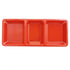 Thunder Group Melamine Western 28 OZ, 15" X 6 1/4" X 1 3/8", RECTANGULAR 3 SECTION COMPARTMENT TRAY, PASSION RED, Pack of 6