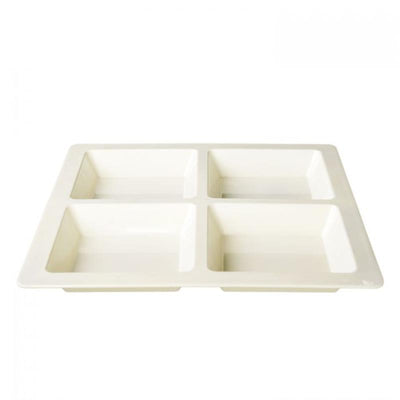 Thunder Group Melamine Western60 OZ, 13 1/2" X 13 1/2" X 1 3/8", SQUARE 4 SECTION COMPARTMENT TRAY, PASSION PEARL, Pack of 6