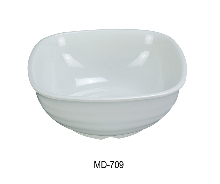 Yanco MD-709 Milando 9" Square Bowl, Shape: Square, Color: White, Material: Melamine, Pack of 24