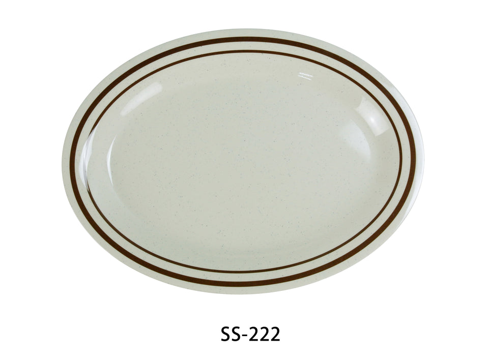 Yanco SS-222 Sesame Deep Oval Platter, Melamine, Pack of 12 (1 Dz)