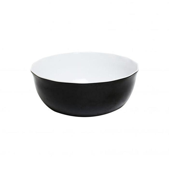 Thunder Group Melamine Western 176 OZ, 11 1/4"  LARGE SERVING BOWL, TWO TONE, BLACK PEARL, Pack of 3