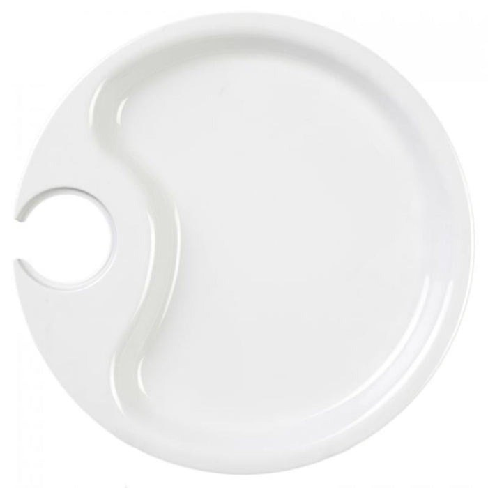 Thunder Group Melamine Western 10 1/2" PARTY PLATE, WHITE, BLACK PEARL, Pack of 6