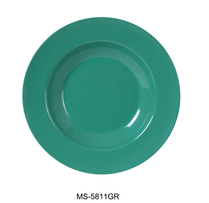 Yanco MS-5811GR Mile Stone Pasta Bowl, Shape: Round, Color: Green, Material: Melamine, Pack of 24