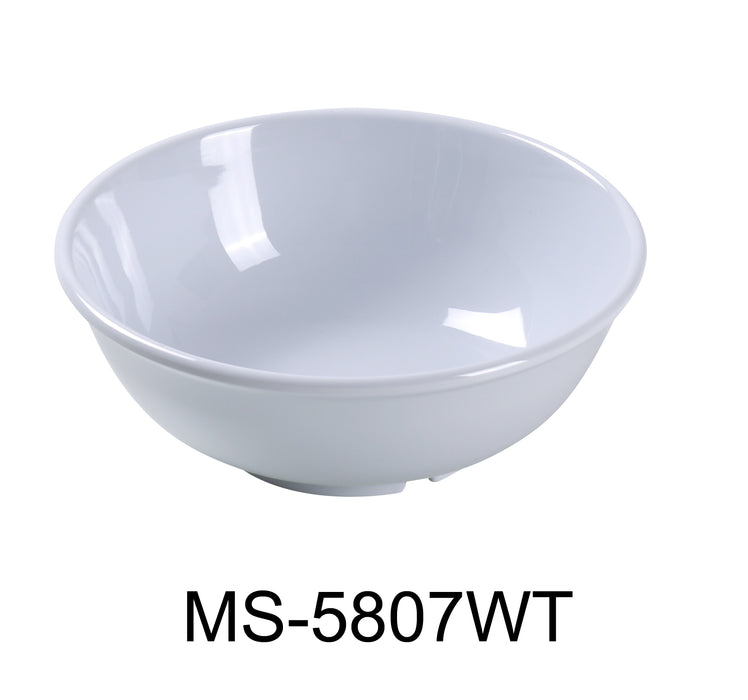 Yanco MS-5807WT Mile Stone Salad Bowl, Shape: Round, Color: White, Material: Melamine, Pack of 24