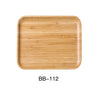 Yanco BB-112  12" X 9 1/2" X 7/8" RECTANGULAR TRAY, Shape: Rectangular, Color: Tan, Material: Bamboo, Pack of 12