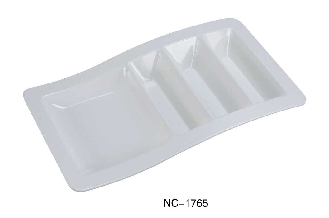 Yanco ME-1765 Mexico Stackable Taco Plate, Shape: Rectangular, Color: White, Material: Melamine, Pack of 12