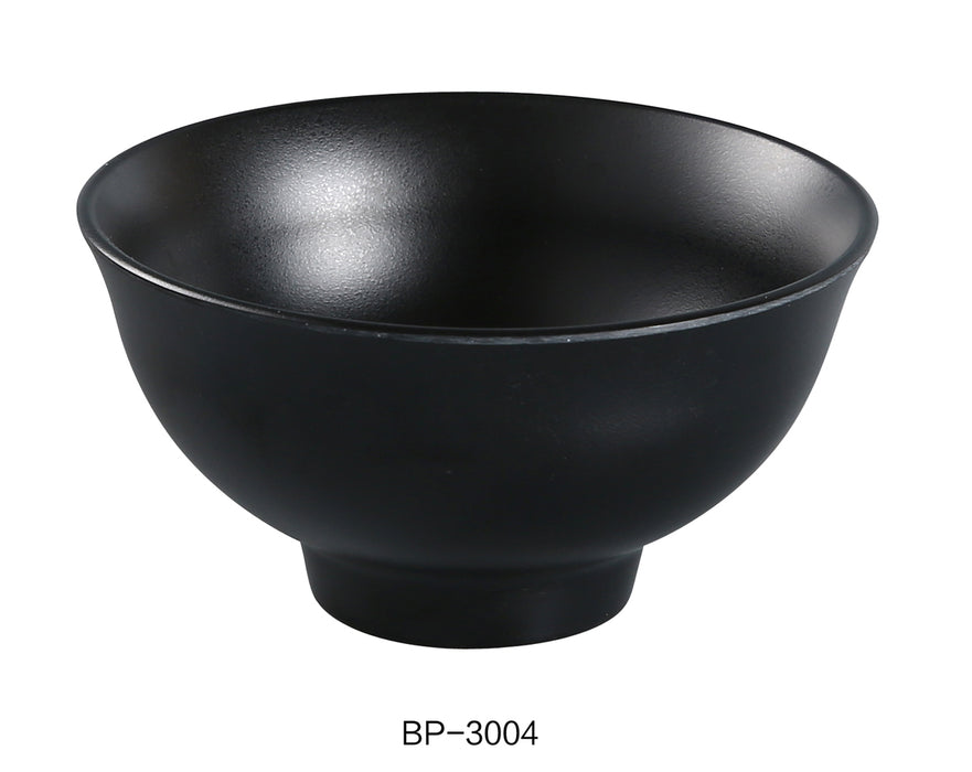 Yanco BP-3004 Black Pearl-2 Rice Bowl, Shape: Round, Color: Black, Material: Melamine, Pack of 48