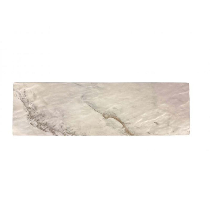 Thunder Group Melamine Western 20 3/4" X 6 1/4" SERVING BOARD, FAUX MARBLE, WHITE SHADOW, Pack of 6