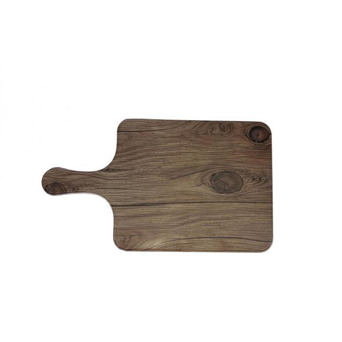 Thunder Group Melamine Western 8 1/2" X 7"  SERVING BOARD W/HANDLE, FAUX WOOD, SEQUOIA, Pack of 6