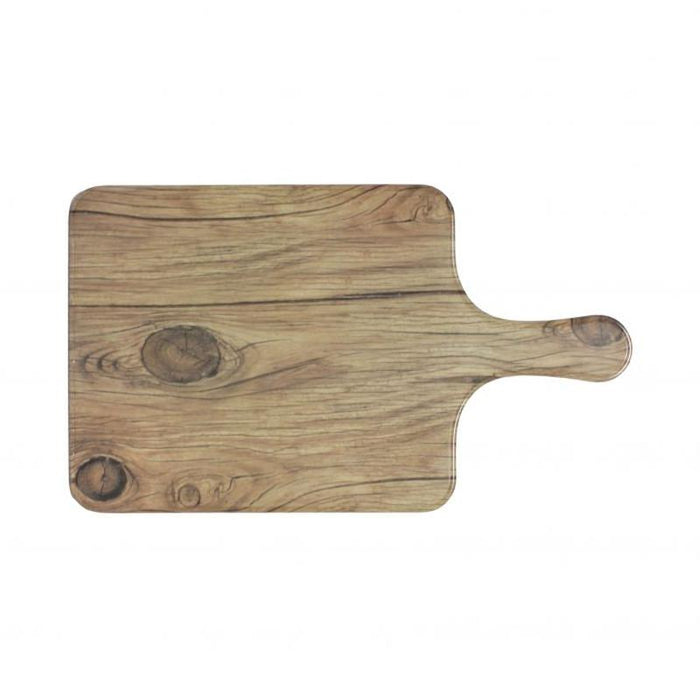 Thunder Group Melamine Western 8 1/2" X 7"  SERVING BOARD W/HANDLE, FAUX WOOD, SEQUOIA, Pack of 6