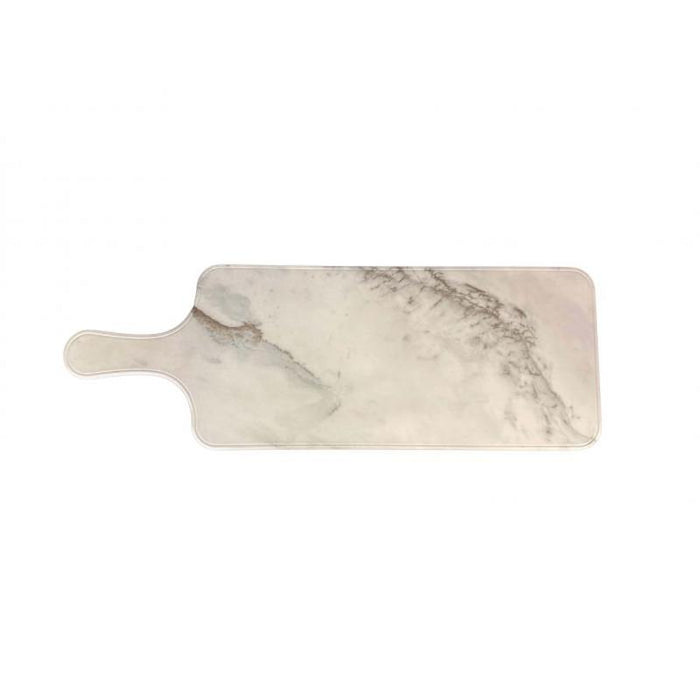 Thunder Group Melamine Western 12 1/2" X 5 1/2" SERVING BOARD W/HANDLE, FAUX MARBLE, WHITE SHADOW, Pack of 6