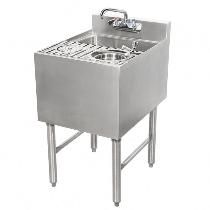 GSW Stainless Steel Speed Unit with Dump Sink, Glass Rinser and Dipperwell