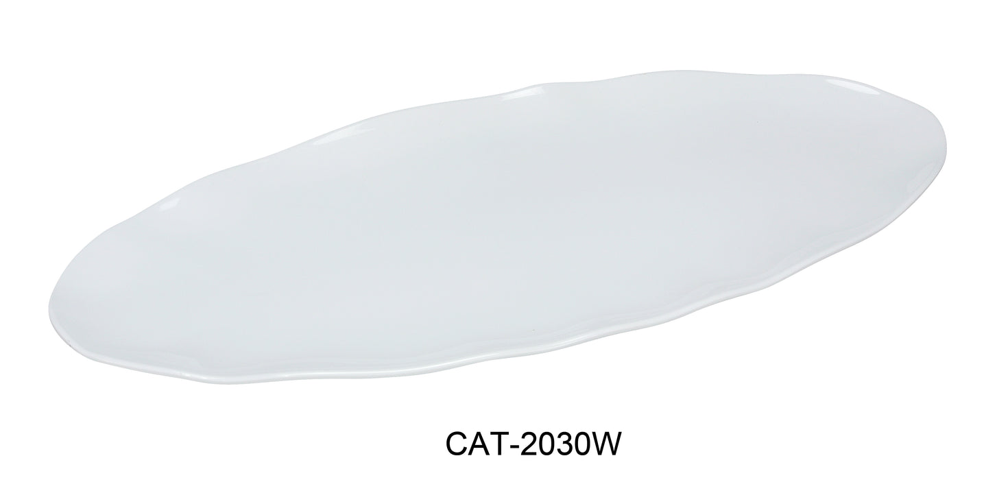 Yanco CAT-2030W Catering Oval Platter, Shape: Oval, Color: White, Material: Melamine, Pack of 6