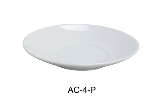 Yanco AC-4-P ABCO 4" Saucer for AC-3-P Espresso Cup, Shape: Round, Color: White, Material: China, Pack of 36
