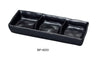 Yanco BP-4033 Black Pearl-2 New Triple Sauce Dish, Shape: Rectangular, Color: Black, Material: Melamine, Pack of 48