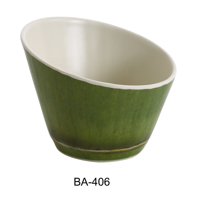 Yanco BA-406 Bamboo Style 6.5" Sheer Bowl, Shape: Round, Color: Green, Material: Melamine, Pack of 24