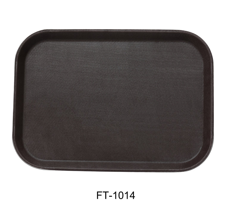 Yanco FT-1014 Serving Trays 14" X 10" SERVING TRAY FIBER GLASS BROWN , Shape: Rectangular, Color: Brown, Material: Plastic, Pack of 24