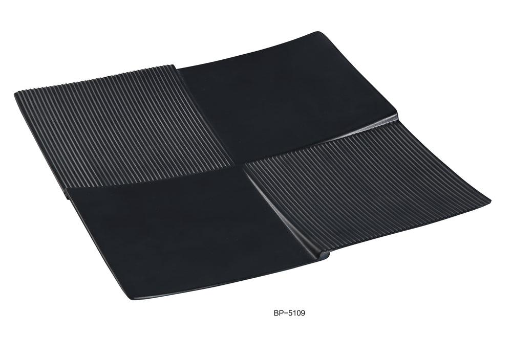 Yanco BP-5109 Black Pearl-2 Square Display Plate, Shape: Square, Color: Black, Material: Melamine, Pack of 24